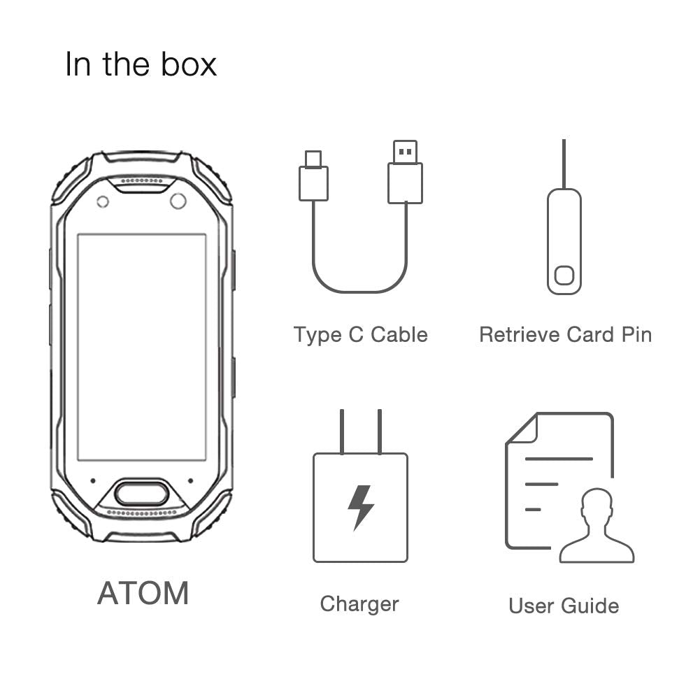 Unihertz Atom - The World's Smallest 4G Rugged Smartphone with Android 9.0 Pie, Unlocked, 4GB RAM, and 64GB ROM (T-Mobile & Verizon Support)