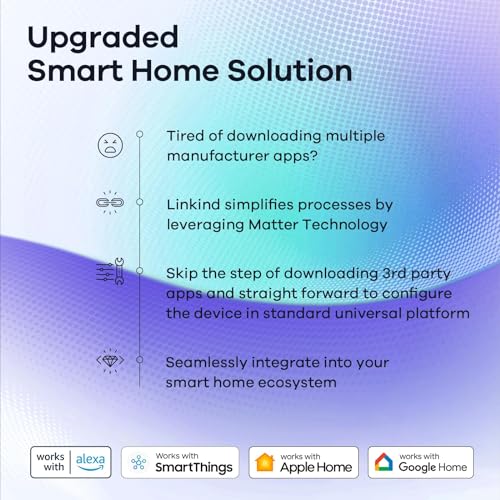 Linkind Matter Smart RGBTW Bulb,1100LM 75W Smart Light Bulbs, Work with Alexa/Apple Home/Google Home/SmartThings, LED Color Changing Bulbs Music Sync, 2.4GHz Wi-Fi Light Bulbs LED 11W, A19 E26, 2Pack