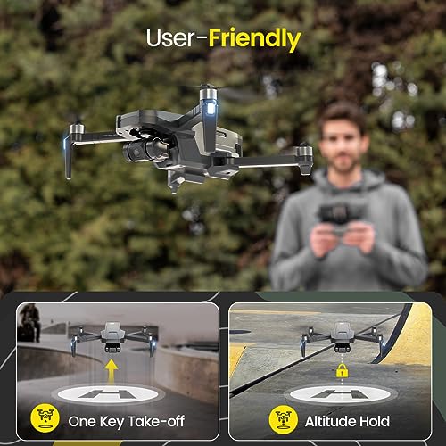 Holy Stone HS720R 3 Axis Gimbal GPS Drones with Camera for Adults 4K EIS; FPV RC Drone, Foldable Quadcopter with 10000 Feet Video Transmission Control Range, Brushless Motor, Follow Me, Auto Return