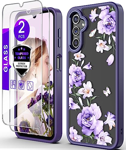 DagoRoo for Samsung Galaxy A16 5G Case+Tempered Glass Screen Protector,Military Grade Protective Slim Soft TPU+Hard PC,Girls Women Crystal Clear Flower Pattern Case Cover for Galaxy A16 5G-Daffodils