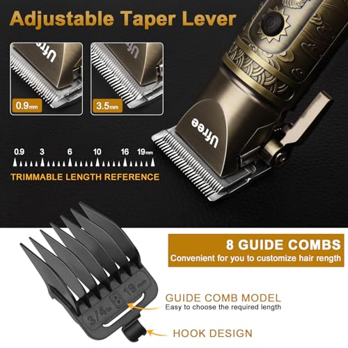 Ufree Professional Hair Clippers for Men, 3 in 1 Mens Beard Trimmer, Shavers for Men, Electric Razor, Nose Hair Trimmer, Cordless Barber Clippers, Mens Grooming Kit, Birthday Gift for Dad