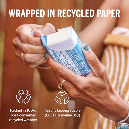 Dr. Bronner's - Pure-Castile Bar Soap (Baby Unscented, 5 ounce) - Made with Organic Oils, For Face, Body and Hair, Gentle for Sensitive Skin and Babies, No Added Fragrance, Biodegradable, Vegan