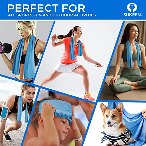 Sukeen [4 Pack Cooling Towel (40"x12"),Ice Towel,Soft Breathable Chilly Towel for Yoga,Sport,Running,Gym,Workout,Camping,Fitness,Workout & More Activities