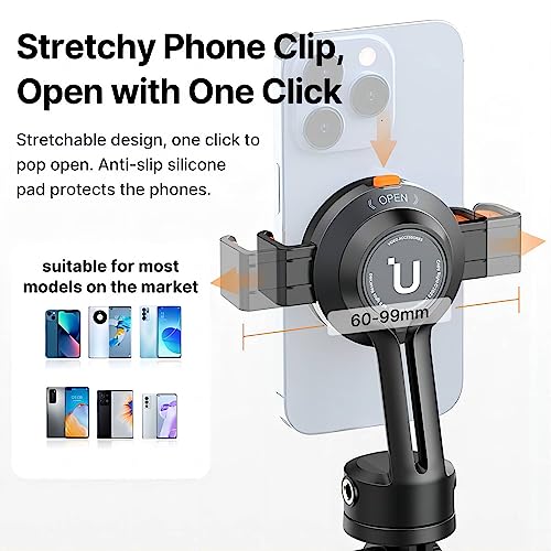 ULANZI M12 Extendable Selfie Stick for Gopro, Portable Vlog Cell Phone Tripod Stand with Phone Mount and Gopro Adapter, Mini Hand Grip Compatible with Gopro Hero 13/12/11/10/9/8/7/6/5 and Smartphone