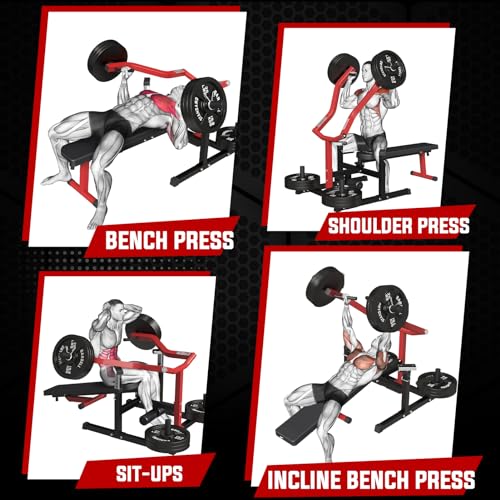 GMWD Chest Press Machine, 1250LBS Bench Press Machine with Independent Converging Arms, Adjustable Flat Incline Bench for Chest, AB Workouts, Shoulder Home Gym Equipment, Black