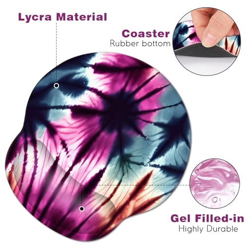 DINKY Ergonomic Mouse Pads, Cute Mouse Pad with Wrist Rest Support Gel, Non-Slip PU Base Mouse Mat with Memory Foam for Home, Office and Gaming, Easy Typing & Pain Relief (Pink Stay Positive)