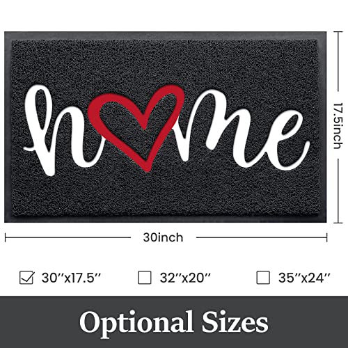 StepLively Door Mat Home Welcome Mats Outdoor and Indoor, Heavy-Duty Low-Profile Non-Slip Front Welcome Mat for Home Entrance, Outside Entry, Yard, Floor, Patio (30''x17.5'', Black)