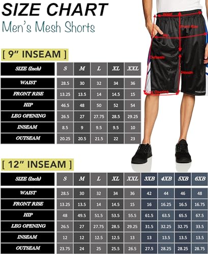 Southpole Men's Athletic Gym Mesh Shorts with Pockets, Lightweight, Quick Dry, Breathable, White, Small