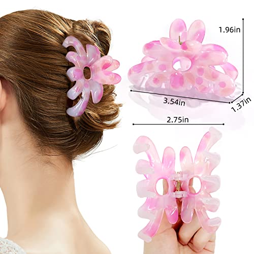 GQLV Hair Claw Clips - 3PCS Cute Styling Accessories for Women/Girls, Medium Nonslip Claws for Thin Hair, Strong Hold for Thick Hair