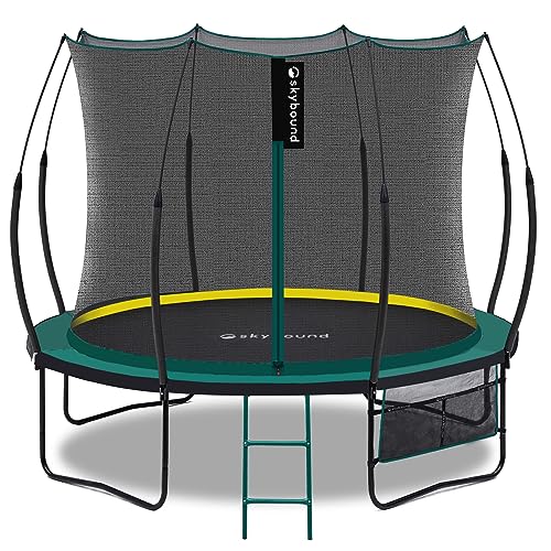 SkyBound 10 FT Springfree Trampoline for Kids and Adults - Springless Trampoline with Enclosure - Recreational Trampolines Bungee Cords - Outdoor Trampoline for Kids - No-Gap Design Zipper System