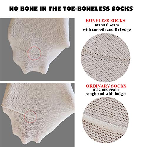 Ait fish Men's 100% Cotton Crew Socks Black and White Pack of 5 for All-season