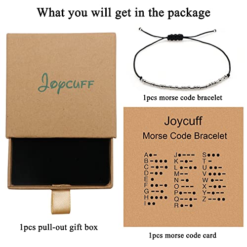 JoycuFF Morse Code Bracelets for Women Gifts for Women Birthday Christmas Gifts Women Gifts Bracelets for Women (Strong and fearless)