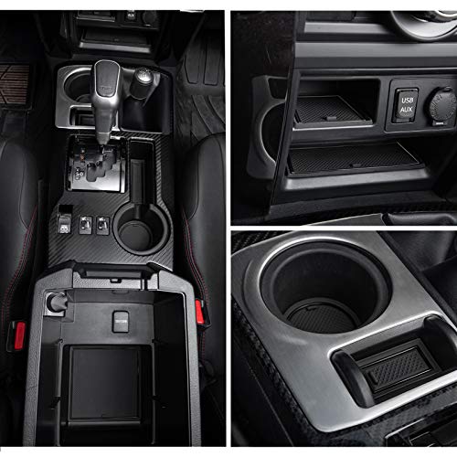 JDMCAR Compatible with Toyota 4Runner Accessories 2010-2023 2024 Premium Cup Holder, Console, and Door Pocket Inserts Kit (2 Row, Black Trim)-27PC Set