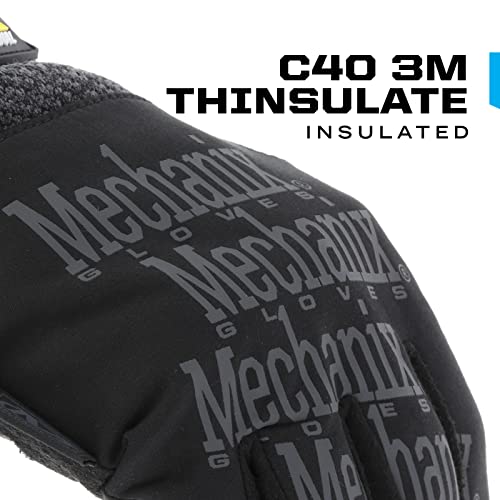 Mechanix Wear: ColdWork Original Winter Work Gloves with Secure Fit, Equipped with 40g 3M Thinsulate, Wind + Water Resistant, Touch Capable Winter Gloves, For Mild Cold Weather (Black/Gray, Small)