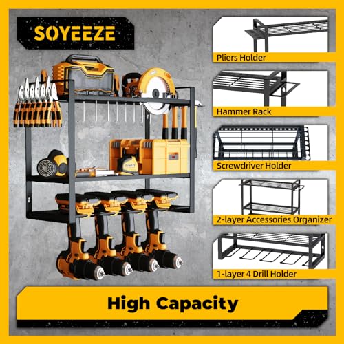 SOYEEZE power tool organizer wall mount，power tool holder