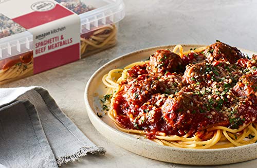 Amazon Kitchen, Spaghetti, Beef Meatballs & Marinara Sauce, Single Serve Meal, 14 oz