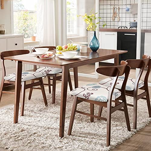 SearchI Seat Covers for Dining Room Chairs Stretch Jacquard Chair Seat Covers Set of 4, Removable Washable Upholstered Chair Seat Protector Cushion Slipcovers for Kitchen, Office(Black Geometric)