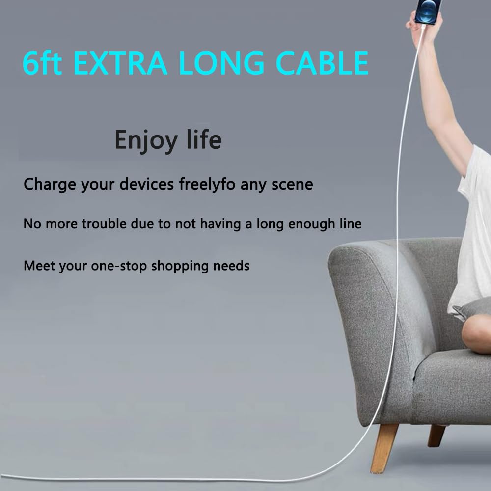 for hone14 13 12 11 Fast Charger Certified 20W PD USB C Wall Charger Block with Extra Long 6TF Type C to ightning Cable Compatible for Phone 14 14 Pro Max 13 13Pro Max12 11Pro