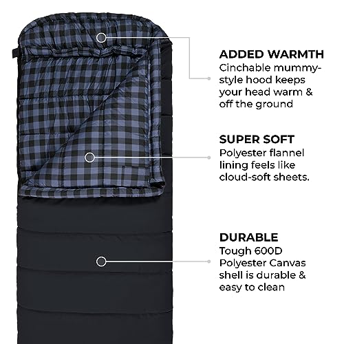 TETON Sports Bridger Canvas 0 Degree Sleeping Bag. Finally, stay warm camping; For Adults and built to last