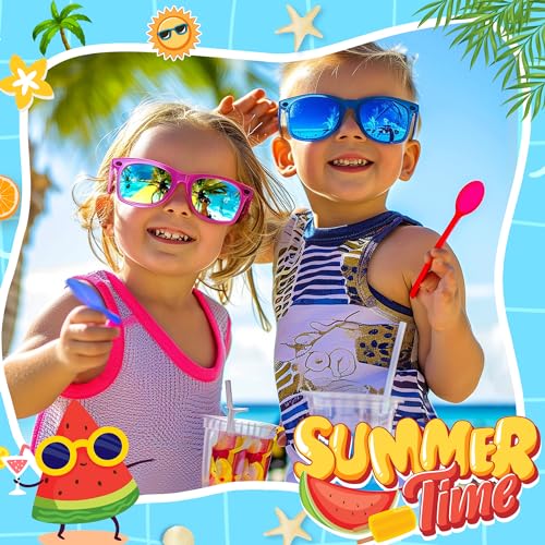 GIFTINBOX Kids Sunglasses Bulk，Kids Sunglasses Party Favor For Kids 4-8, 16Pack Translucent Sunglasses For Kids Boys Girls Age 3-8, Party Favors For Kids 3-5 UV400 Protection Pool Beach Party Favors…