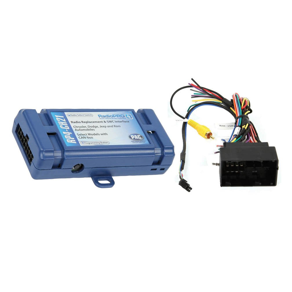 PAC RP4-CH21 RadioPRO4 Interface for Select Dodge Vehicles (2013-2018) with CAN Bus All-in-One Radio Replacement and Steering Wheel Interface, Pre-Loaded with Amplifier Retention, Seat Controls