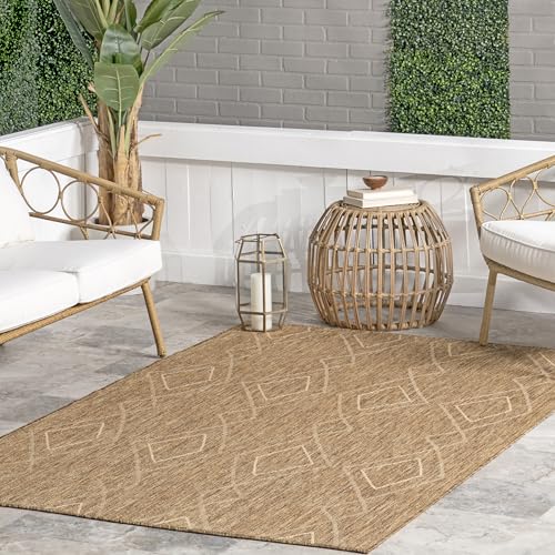 nuLOOM Sherilyn Geometric Indoor/Outdoor Area Rug, 9' 6" x 12', Beige