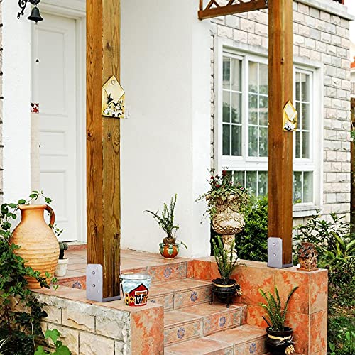 SPACEEUP 4x4 Post Base 2 Pcs, Internal 3.5" x 3.5" Post Anchor Adjustable Post Base Stainless Steel Concrete Post Anchor for Pavilion Deck Railing Support Decorative Anchor Plate