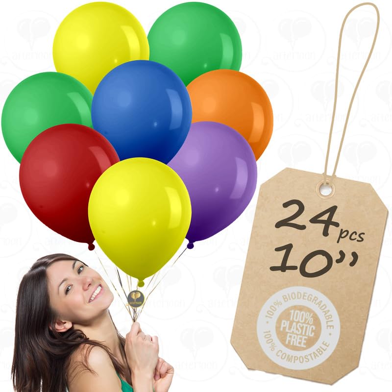 AFTERLOON® Biodegradable Balloons 100 pcs Rose Gold 10 Inch, Pearlescent Thickened Extra Strong Latex Helium Float, for Baby Shower Gender Reveal Garland Arch Wedding Birthday Party Decorations