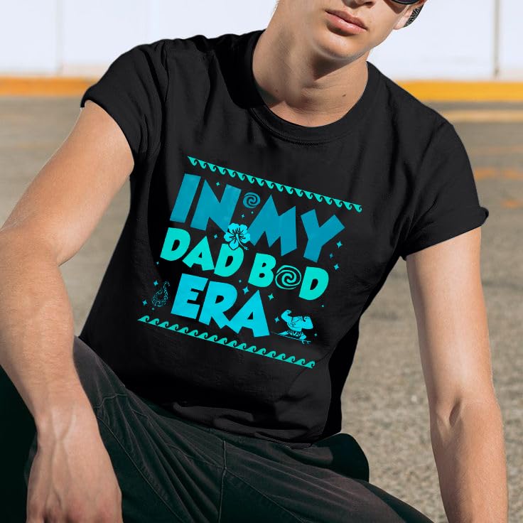 in My Dad BOD Era Shirts Men Funny Dad Shirt Retro Father's Day Letter Printed Shirt Black