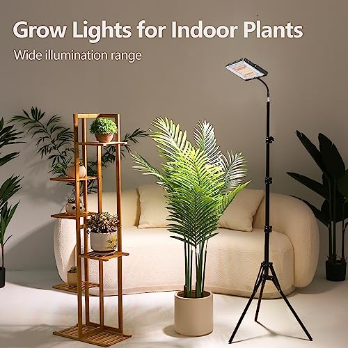 LBW Stand Grow Lights for Indoor Plants, Full Spectrum 96 LEDs Plant Grow Light, Upgraded Floor Grow Lamp with Adjustable Tripod Stand 21-68in, On/Off Switch,Ideal for Tall Large Houseplant Growing