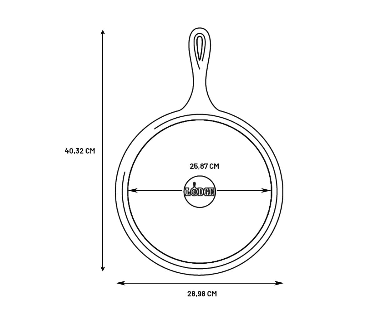 Lodge Cast Iron Round Griddle with Red Silicone Hot Handle Holder, 10.5-inch
