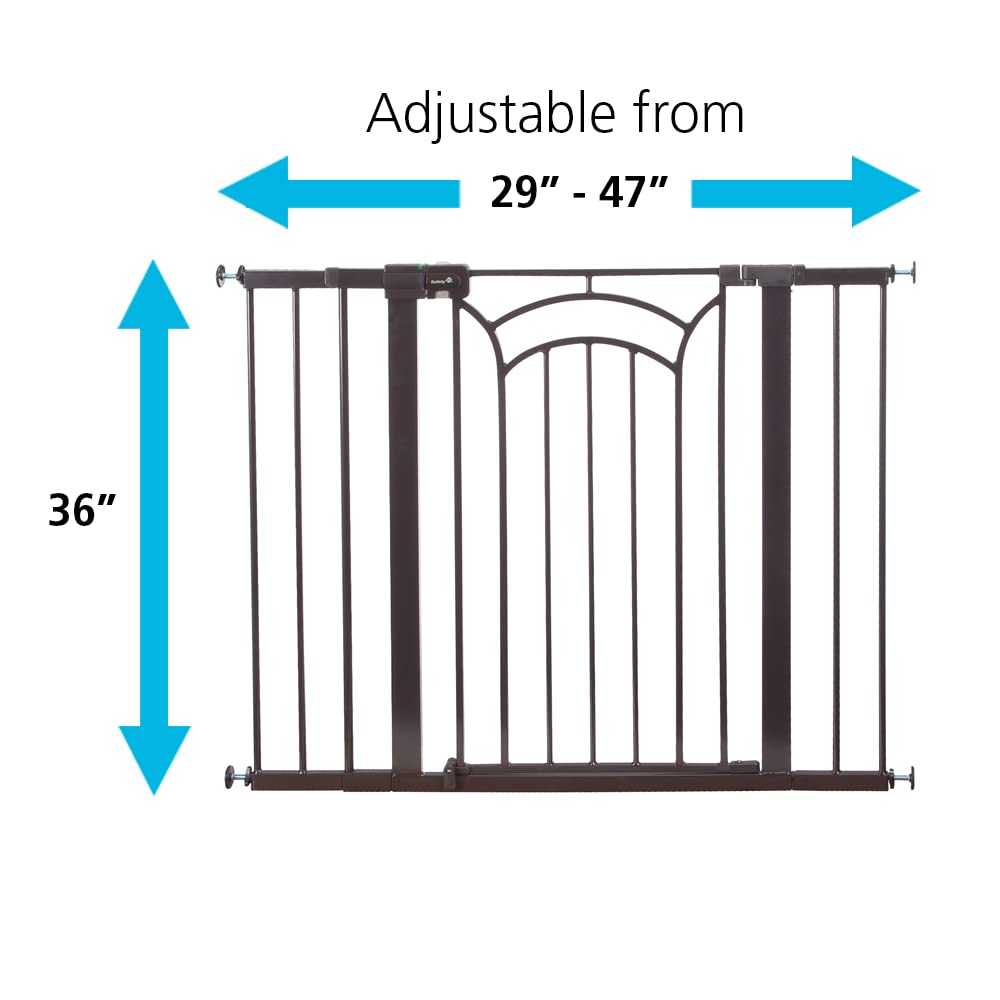 Safety 1st Decor Easy Install Tall & Wide Baby And Pet Gate With Pressure Mount Fastening