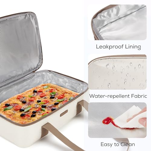 TOURIT Insulated Casserole Carrier for Hot or Cold Food Thermal Food Carrier for Picnic Cookouts Potluck Parties Fits 9" x 13" Baking Dish