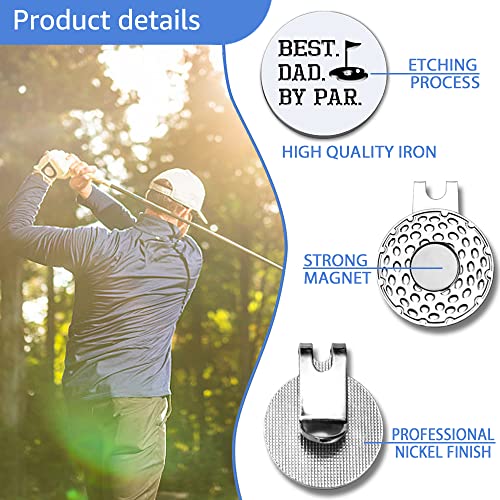 GEYGIE Best Dad by Par Golf Ball Marker with Magnetic Hat Clip, Funny Golf Accessories Gifts for Men Women, Golf Gifts for Men Woman, Birthday Gifts for Golf Fan, Golf Novelty Gift