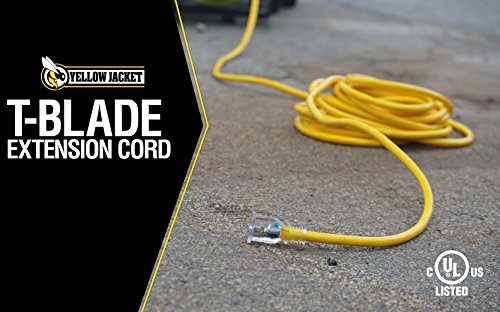 Yellow Jacket Extra Heavy Duty Extension Cord, 50Ft, 10 Gauge, 3 Conductor, Lighted End, Weather Resistant, SJTW, Yellow, 2991