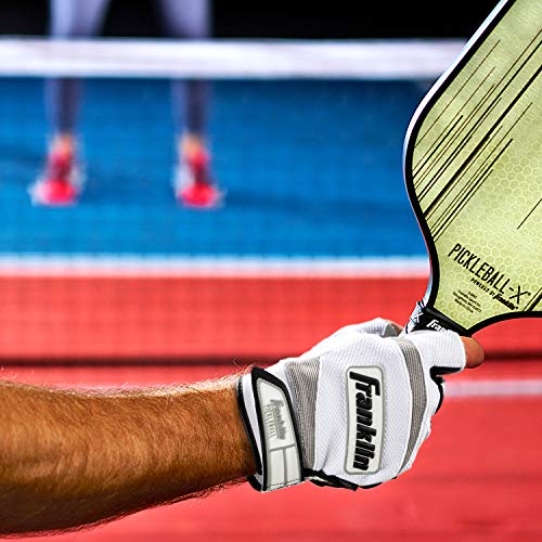 Franklin Sports Pickleball Gloves - Men's + Women's Adult Size Pickleball Gloves - Left Hand Glove for Pickleball + Racquetball - Pickleball Gear + Accessories - Lefty - White - Adult Extra Small