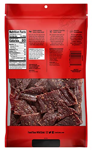 Jack Link's Beef Jerky, Peppered, Large Jerky Bags – Flavorful Meat Snacks, Ready to Eat Protein Snacks with 9g of Protein, Made with 100% Beef, Keto, Paleo & Carnivore Diet Ready – 9 Oz. (Pack of 2)