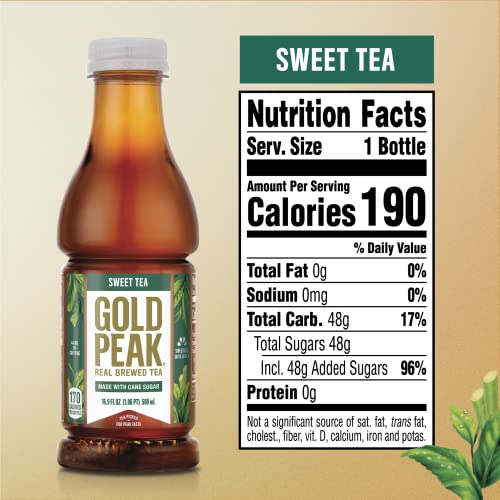 Gold Peak Sweetened Black Iced Tea Drink, 16.9 fl oz, (Pack of 6)