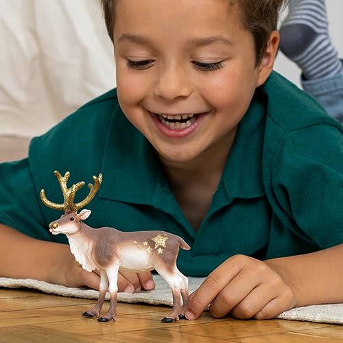 Schleich Wild Life, Animal Toys for Kids, Limited Edition Collectible Holiday Reindeer Toy Figurine