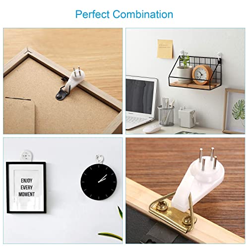 Picture Hanging Kit, 62PCS Concrete Wall Hardwall Hangers for Cinder Block, Picture Hanger, No Damage Wall Hooks for Photo Frame Art Painting Non-Trace Drywall Stucco Concrete Hooks