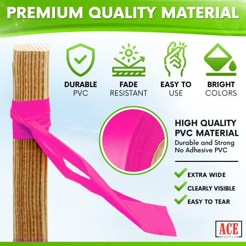 ACE Supply Orange Flagging Tape Survey Tape - Non-Adhesive Surveyors Tape - 2 Pack - 1.5" Width, 150' Length, 2 Mil - Marker Tape Flagging Ribbon