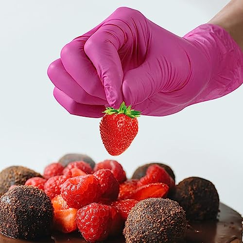 SwiftGrip Powder-Free Nitrile Gloves, X-Small, 50ct Box - 3-mil, Disposable, Latex-Free, for Kitchen, Cleaning, Estheticians, Hair Stylist - Pink/Fuchsia