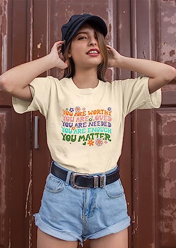 You Matter Shirt Women Teacher Inspirational Tee Top Mental Health Awareness Shirt Black-a