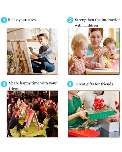 TOCARE Butterfly Paint by Numbers Kit for Adults Beginners, Flowers Paint by Number Butterfly for Adults Teens, Adults’ Paint-by-Number Kits on Canvas 16x20inch