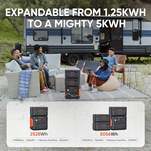 Jackery Explorer 1000 Plus Portable Power Station,1264Wh Solar Generator (Solar Panel Not Included) with 2000W Output, Expandable to 5kWh for Camping, Road Trips and Home Backup