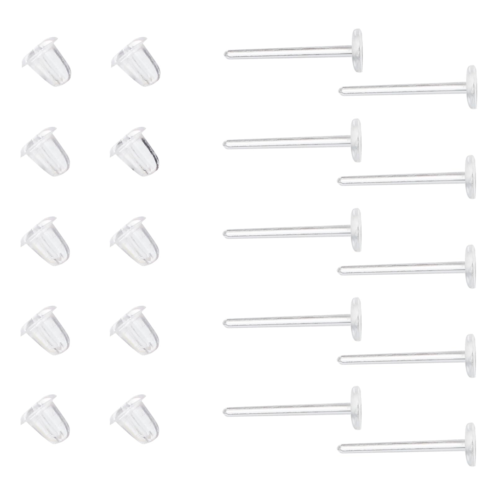 YOYOSTORE 3mm Invisible Plastic Earrings Blank Pins Stud Tiny Head Findings DIY Supplies (200 pieces/100 Pairs)