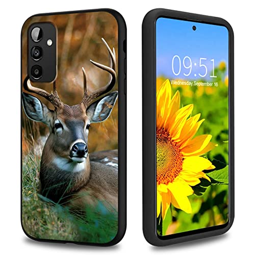 BEOTIWAD for Samsung Galaxy A14 5G Phone Case (6.8") with Deer Hunting Tree Pattern Design Ultra-Thin Soft Black TPU Shockproof Protection Cover for Samsung A14 5G