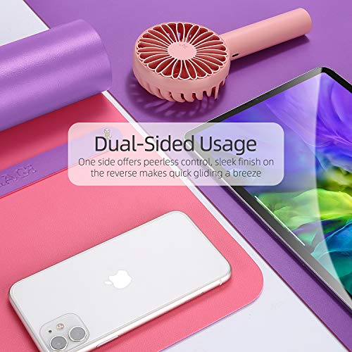 YSAGi Desk Mat, Mouse Pad,Waterproof Desk Pad,Large Mouse pad for Desk, Leather Desk Pad Large for Keyboard and Mouse,Dual-Sided Mouse Mat for Office and Home (35.4" x 17", Pink)