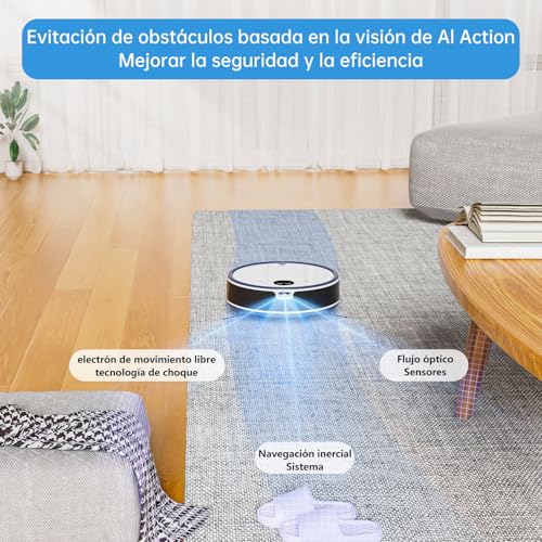 OKP Robot Vacuum, WiFi/App/Alexa, Robotic Vacuum Cleaner with Schedule, LIDAR Navigation, Smart Anti Collision and Anti-Fall, Self-Charging, Smart Mapping, Ideal for Hard Floor, Pet Hair, Carpet