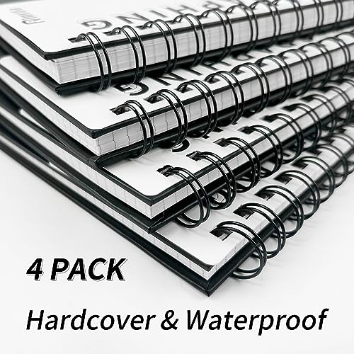 Rinrda Dotted Journal Spiral Notebook 8.5" x 11"-4 Pack Dot Grid Notebook Hardcover Notebook 120 Pages 100 GSM Thick Dotted Paper Notebook Hardcover Journal for School, Office, Artist